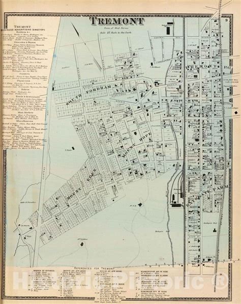 Historic Map : 1868 Tremont, W. Farms. - Vintage Wall Art in 2021 | Tremont, Old maps, Vintage ...