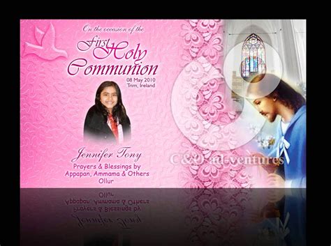 Editable Holy Communion Invitation Card Template