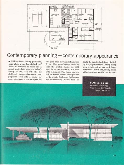 an old book shows the plans for a modern house with two floors and three stories