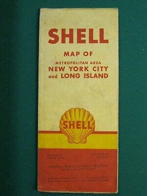 SHELL OIL 1952 Highway Road Map Of New York City, Long Island £7.50 - PicClick UK