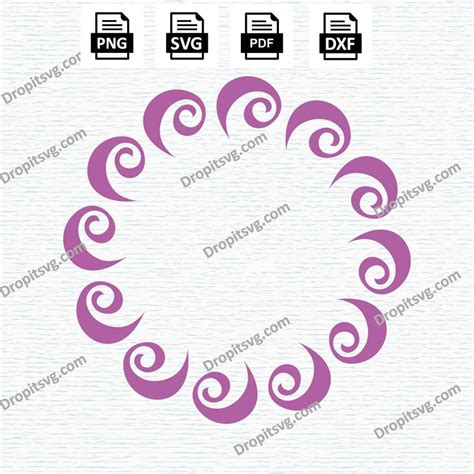 Hand Drawn Swirl Monogram Frame SVG cut files for by dropitsvg on ...