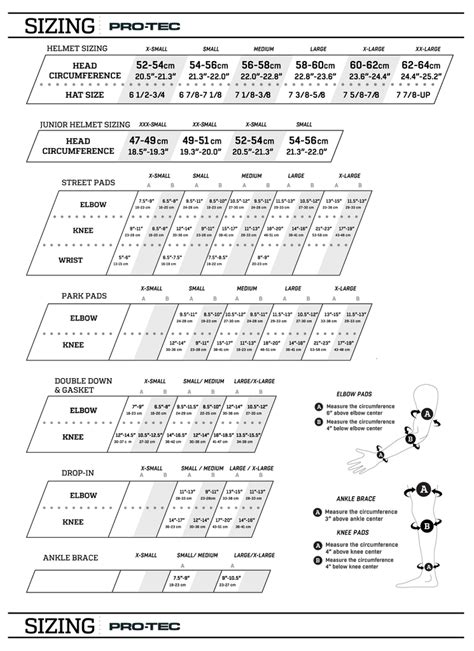 Size Chart For Skateboards | Pro-Tec Helmets