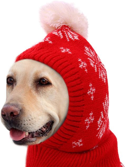 Amazon.com : Dog Christmas Beanie Hat with Pompom, Pet Christmas Hat for Small/Medium/Large Dogs ...