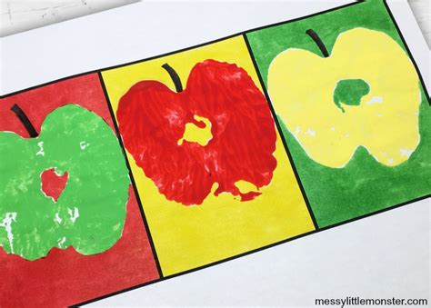 Apple Stamping Pop Art for Kids - Messy Little Monster