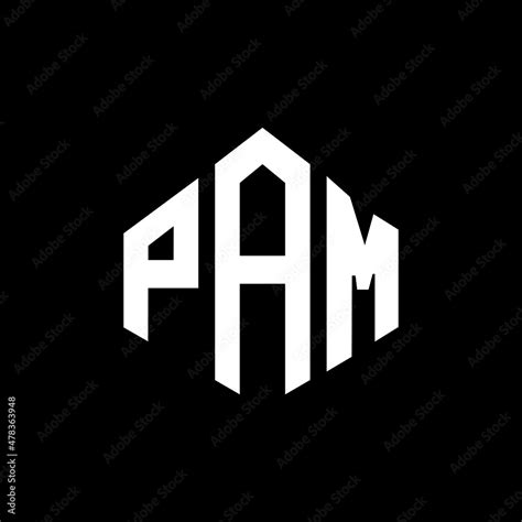 PAM letter logo design with polygon shape. PAM polygon and cube shape logo design. PAM hexagon ...