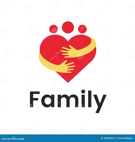 People Group Family Heart Hug Logo Design Graphic. Abstract Family ...