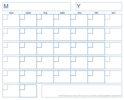 Blank Monthly Calendar Printable Pdf