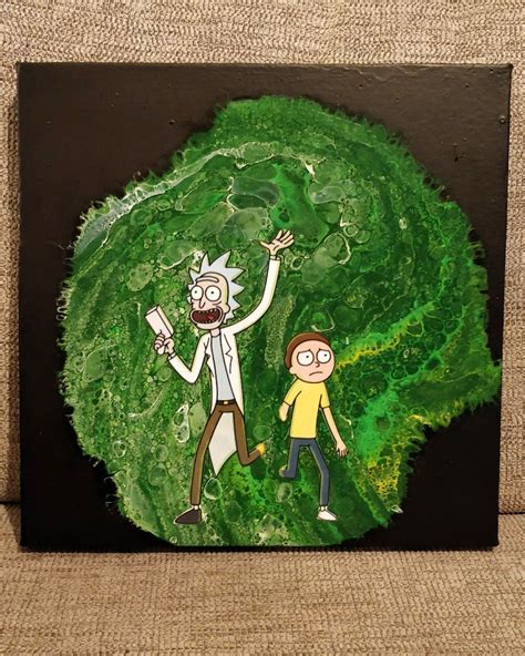 Rick and Morty Portal fluid pour 💚 #acrylicpour #fluidart #fluidpour # ...