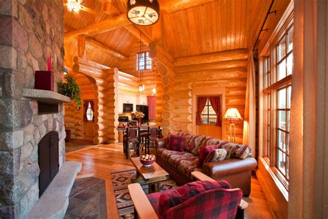 Log Cabin Living Rooms and Great Rooms - North American Log Crafters