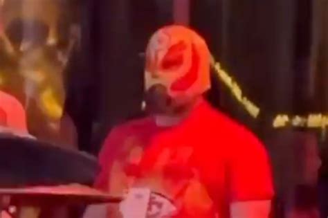 Jason Kelce Parties in Lucha Mask After Super Bowl