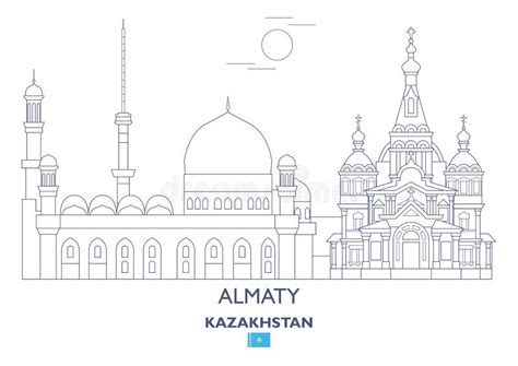 Almaty City Skyline, Kazakhstan Stock Vector - Illustration of icon ...