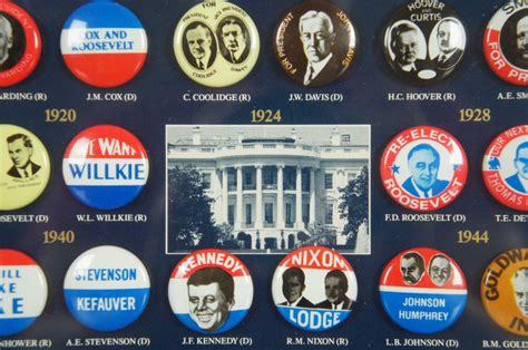 Historic Framed Presidential Campaign Button Collection 1896-1988 ...