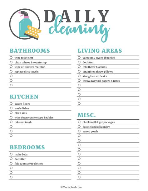 🧹 Printable Cleaning Checklists: Daily, Weekly & Monthly Tasks! | Cleaning schedule templates ...