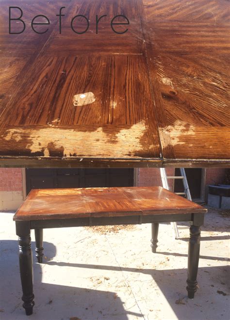 Dining Room Table Makeover {Refinishing A Wood Veneer Table} - Stacy Risenmay