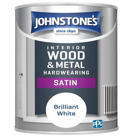 Johnstone's Hardwearing Satin Paint - Brilliant White | Paint - B&M