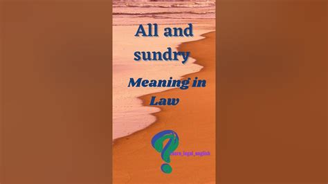 All and Sundry meaning in Hindi #englishvocabulary #vocabulary # ...