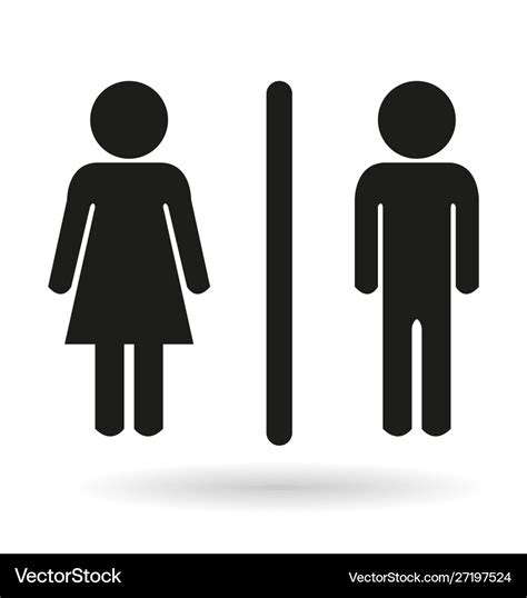 Black ladies and gents toilet icon signs Vector Image