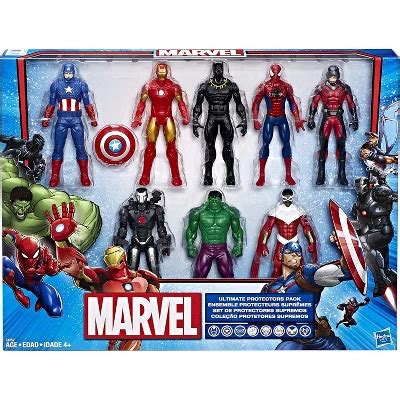 Marvel Avengers 6" Action Figures - Iron Man, Hulk, Black Panther, Captain America, Spider Man ...