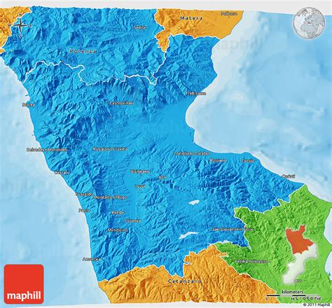 Political 3D Map of Cosenza