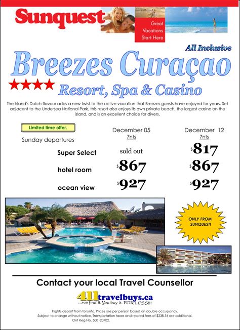 411 travelbuys Blog: 411travelbuys: Breezes Curacao Resort on Sale with Sunquest