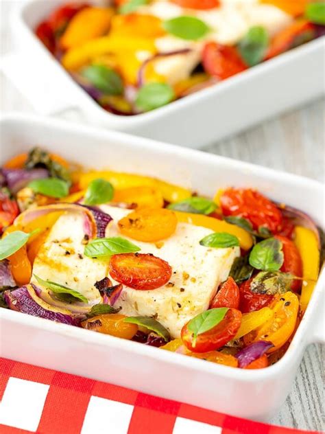 Baked Feta Cheese with Tomatoes & Peppers - Krumpli