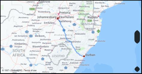 What is the driving distance from Isando South Africa to Durban South Africa? Google Maps ...