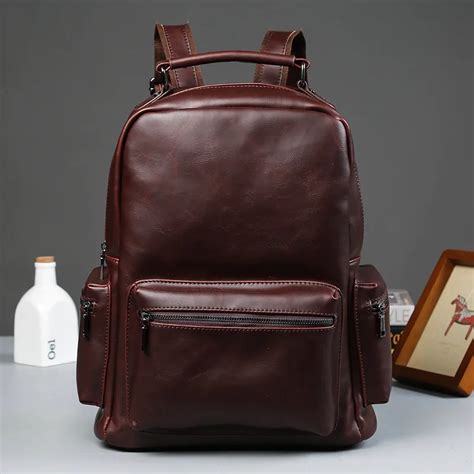 Black Leather Backpack Men | semashow.com