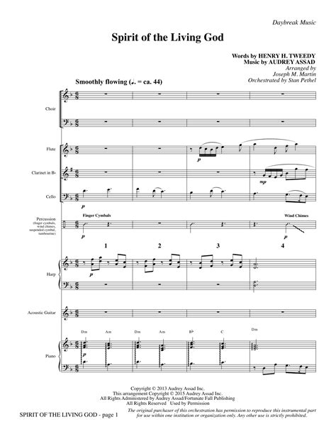 Spirit of the Living God - Full Score by Joseph M. Martin Sheet Music for Choir Instrumental Pak ...