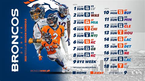 Denver Broncos 2023 Schedule - BVM Sports