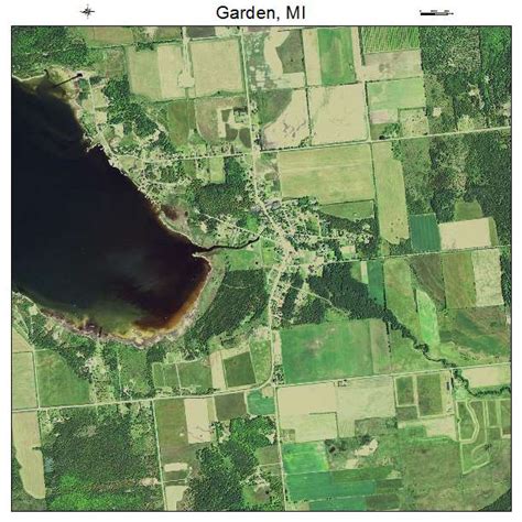 Aerial Photography Map of Garden, MI Michigan