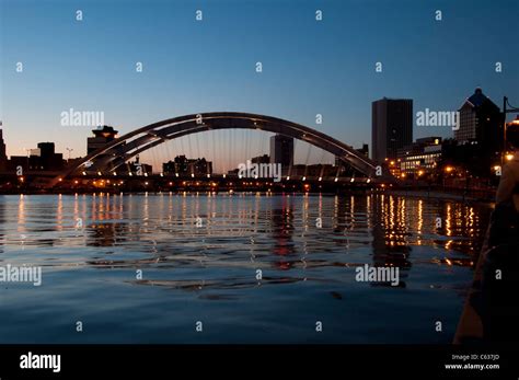 Rochester NY USA skyline at night Stock Photo - Alamy