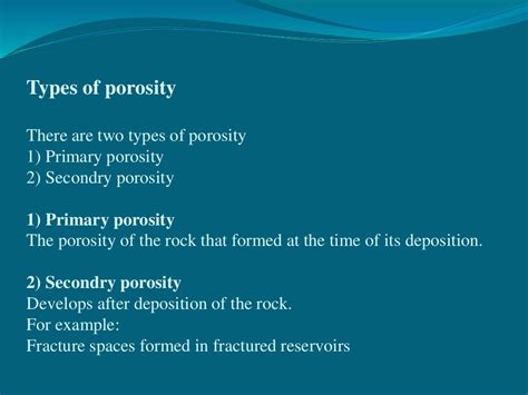 Porosity and types