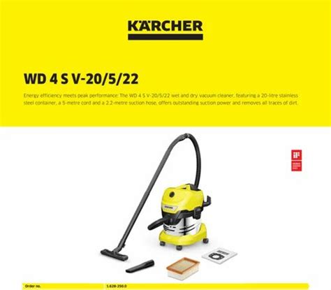 KARCHER WD 4 S Vacuum Cleaner at best price in Mumbai by Cali Mic ...