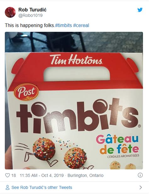 Tim Hortons turning Timbits into breakfast cereal