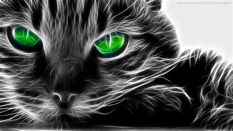 fractalius cat green eyes Wallpapers HD / Desktop and Mobile Backgrounds