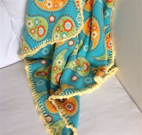 Crochet edge fleece baby blanket