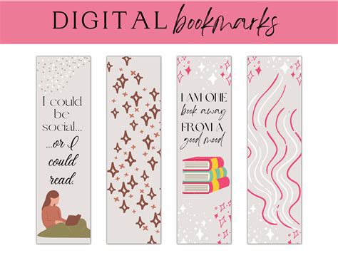 Printable Bookmark Digital Bookmark Printable Bookmarks Book Lover Gift ...