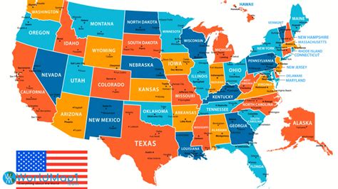 United States Map With State Names Printable, United states map black and white: