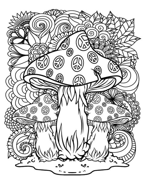 Mushroom Printable Coloring Pages