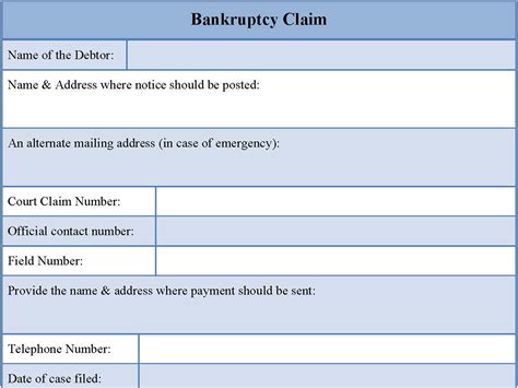 Bankruptcy Claim Form | Editable PDF Forms