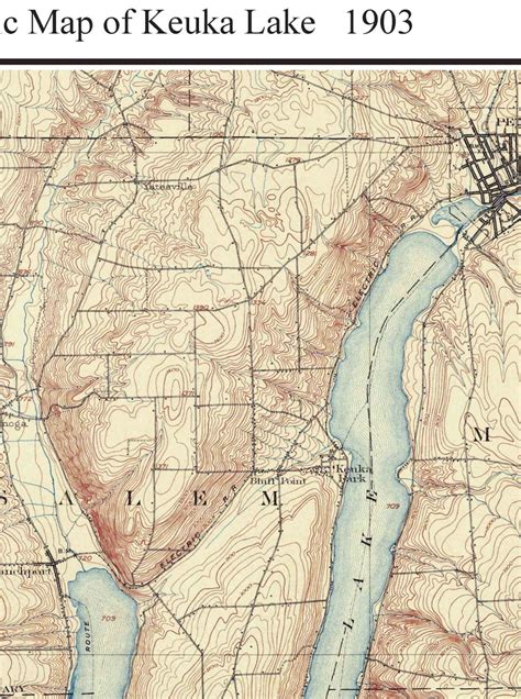 Keuka Lake 1903 USGS Old Topographic Map Custom Composite - Etsy