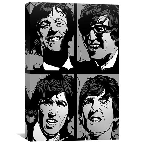 The Beatles Black and White Canvas – ClockCanvas