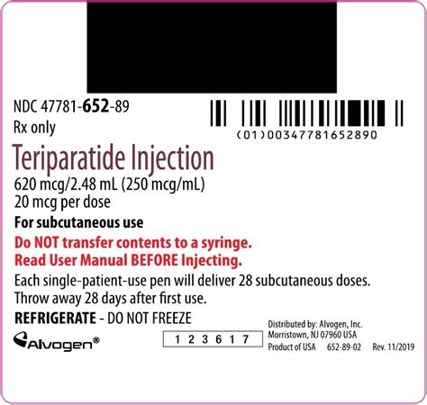 Teriparatide Injection: Package Insert - Drugs.com