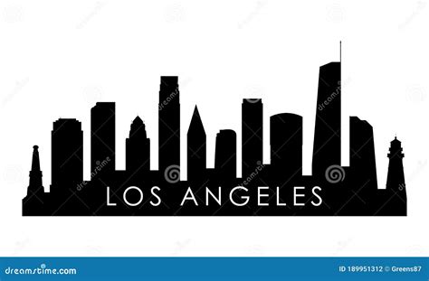 Los Angeles Skyline Silhouette. Stock Vector - Illustration of front ...