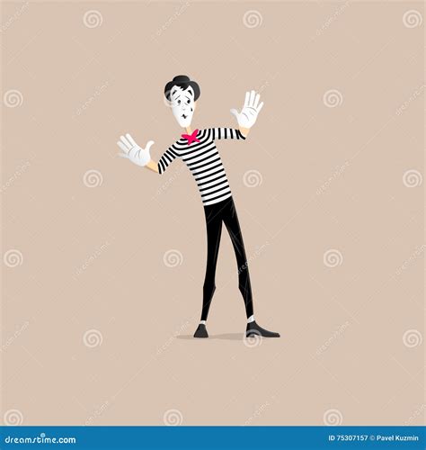 Mime performance stock vector. Illustration of black - 75307157