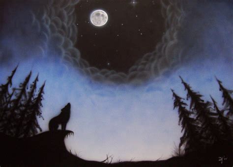 Wolf Moon Painting by Devaron Jeffery | Fine Art America