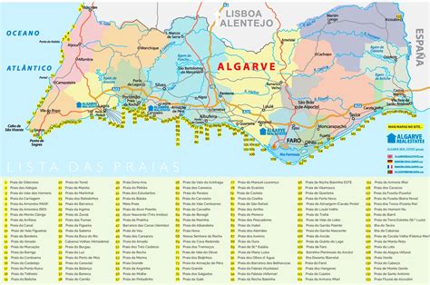 Map Algarve Coast Portugal | Islands With Names