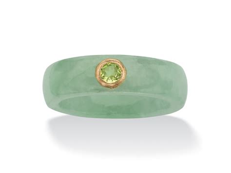 .26 TCW Round Genuine Peridot and Green Jade Ring in 10k Yellow Gold - Walmart.com