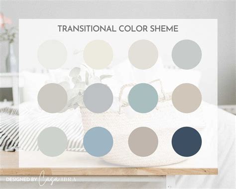 Transitional Paint Color Palette Sherwin Williams Interior | Etsy Color ...