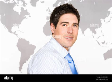 Businessman and world map Stock Photo - Alamy